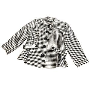 Style & Co Black & White Button Up Woman Plus Jacket Size: 16W